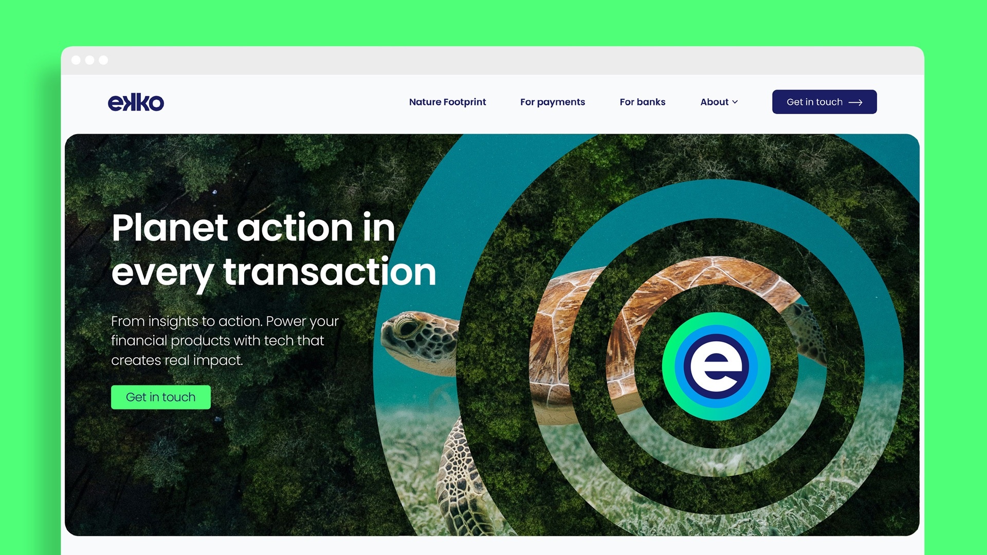 EKKO Website Screen